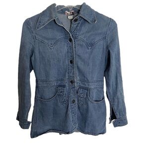 Women’s JBJ Vintange 90’s  Denim Jean Blue Jacket Size Small!